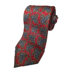 Vintage Parisian Signature Paisley 100% Silk Tie 3.75” W 57” L